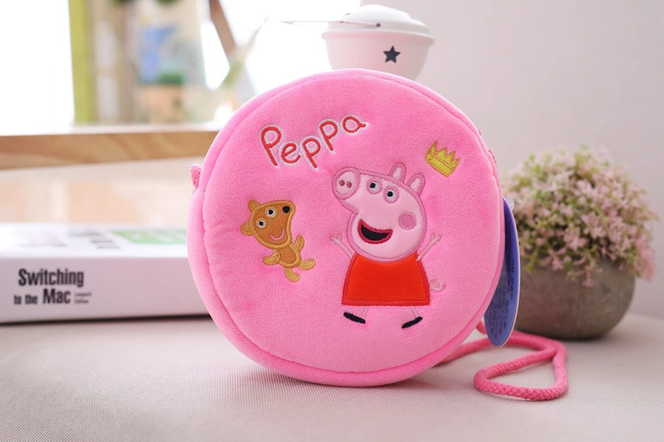 HG Peppa Pig 7 видов плюшевых сумок, Оригинальные Плюшевые игрушки Peppa/Джордж, Круглый Карманный кошелек, сумка на плечо/сумка через плечо, подарок для детей