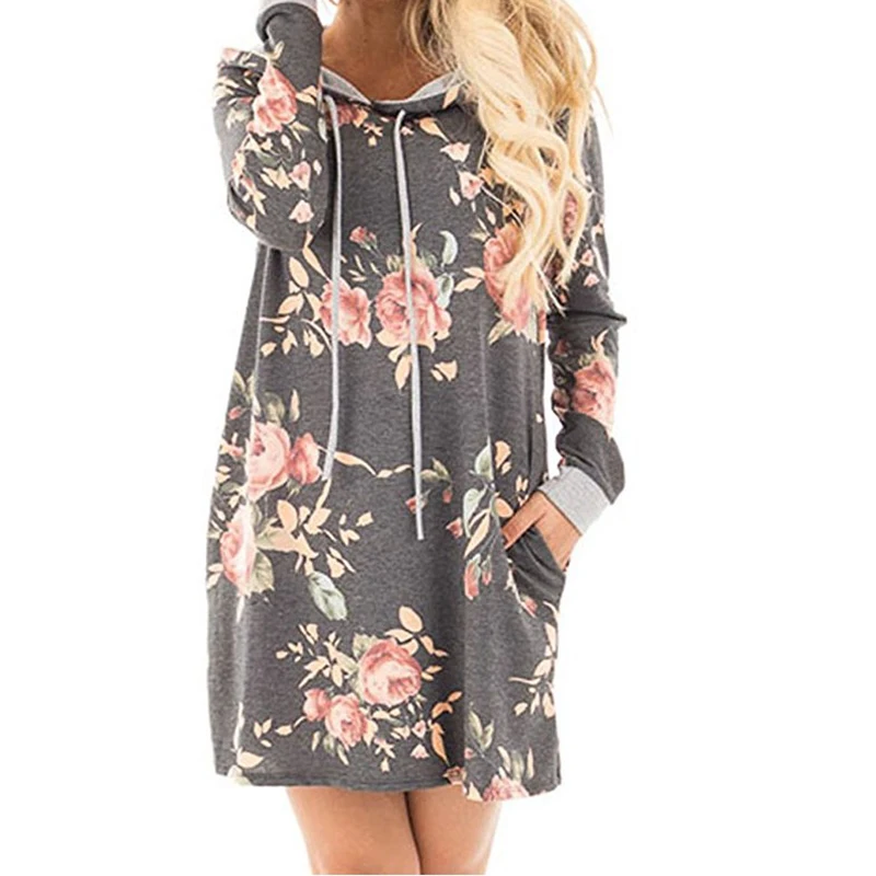 Женское платье с капюшоном и цветочным принтом GV892|vestido de festa|floral print dressprint dress |