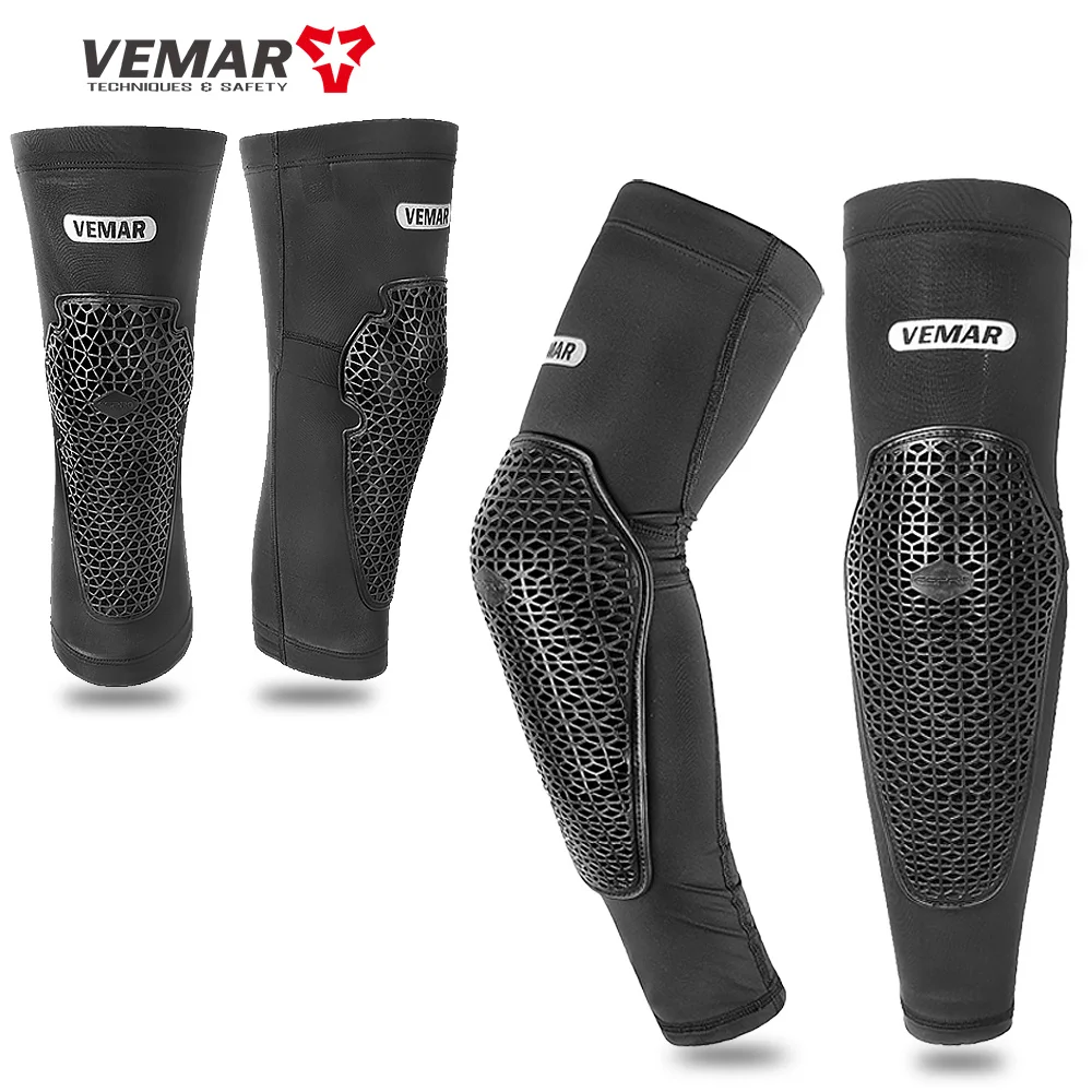 Motorcycle Knee Pads VEMAR Summer MTB Cycling Knee Protection Mountain Bike Elbow Protector BMX DH ATV Motocross