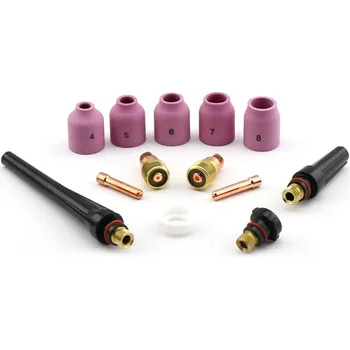

13pcs TIG Welding Torch Set 17/18/26 Stubby Gas Lens 1/16 -3/32 Inch T23D