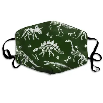 

Dinosaur Skeleton Washable Reusable Mask, Cotton Anti Dust Half Face Mouth Mask For Kids Teens Men Women With Adjustable Ear