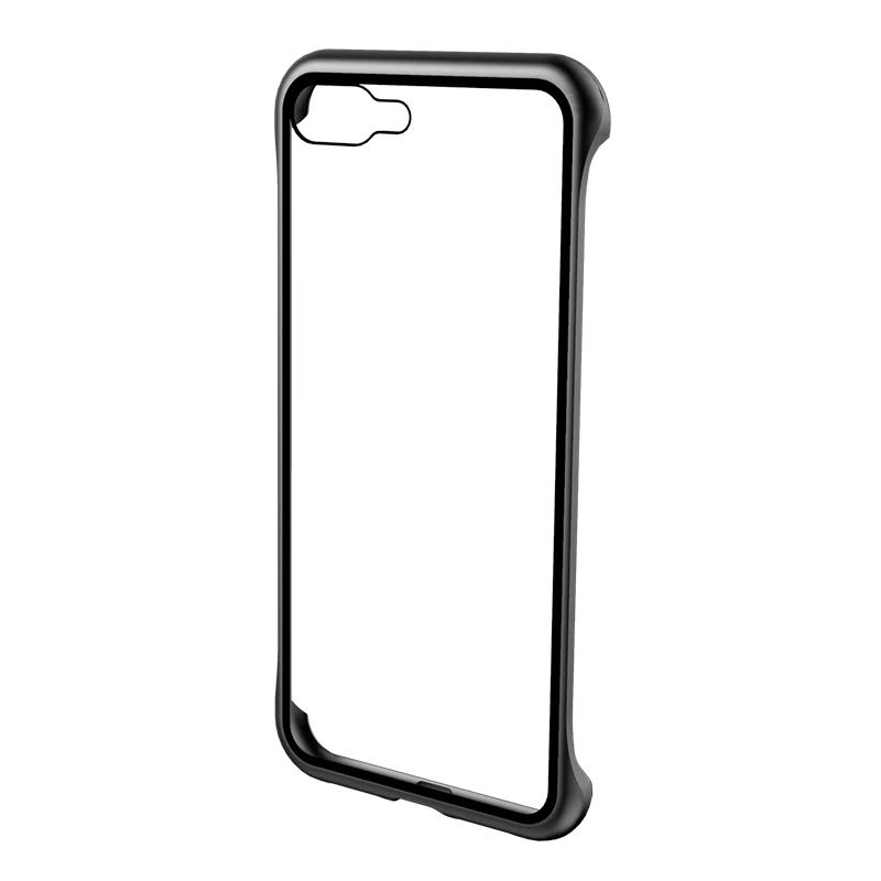 Ультратонкий противоударный чехол для телефона Apple iPhone 8, 7 Plus, Роскошный Алюминиевый металлический чехол с защитой от царапин, 9 H, чехол из закаленного стекла