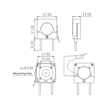 

Mini Peristaltic Pump Head With Tube Small Flow Stepper Motor OEM Package C6UC
