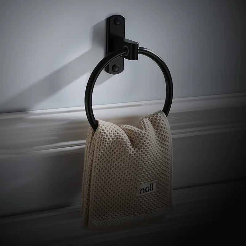 

Closeout Black And White with Pattern Alumimum Towel Ring European Style Bathroom Towel Rack Towel Ring Vintage Hotel Bathroom