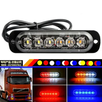 

The New 6 Lights Ultra-Thin Warning Light Motorcycle Pickup Strobe Lamp 12-24v Universal Ultra-Thin Strobe Lamp 6LED
