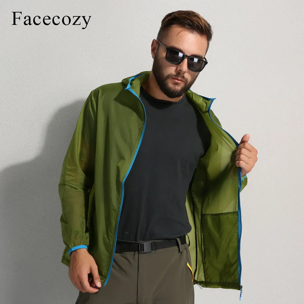 Мужская Солнцезащитная куртка Facecozy летняя Водонепроницаемая быстросохнущая