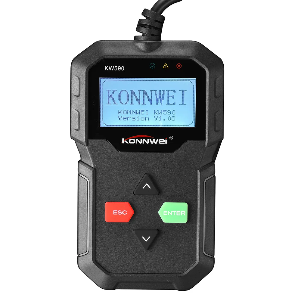 Vehemo OBD2 считыватель кодов для KONNWEI KW590 диагностики автомобиля проверка двигателя автомобиля диагностический сканер живой дисплей данных