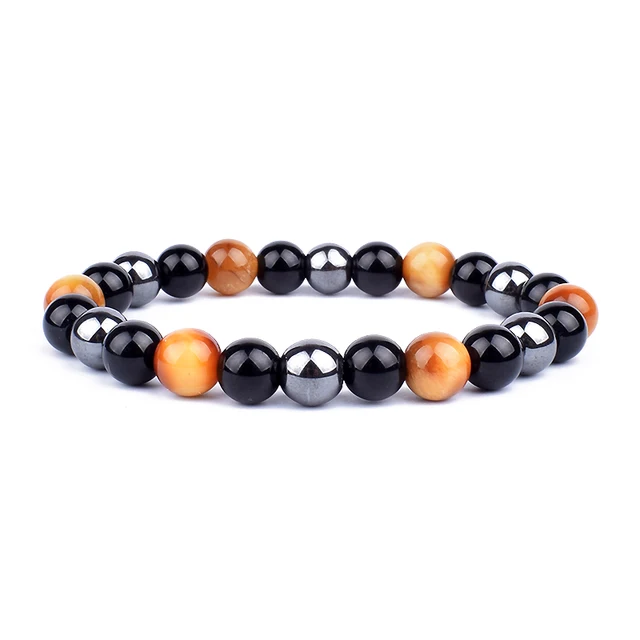 New Magnetic Hematite Bracelets Men Tiger Eye Stone Bead Couple Bracelets for Women Health Care Magnet Help Weight Loss Jewelry 5