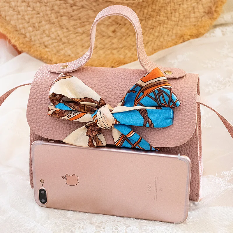 

Casual Square Sling Bag 2019 Summer New Style Shoulder Handbag Silk Scarves Embossed Leather Mini Bag