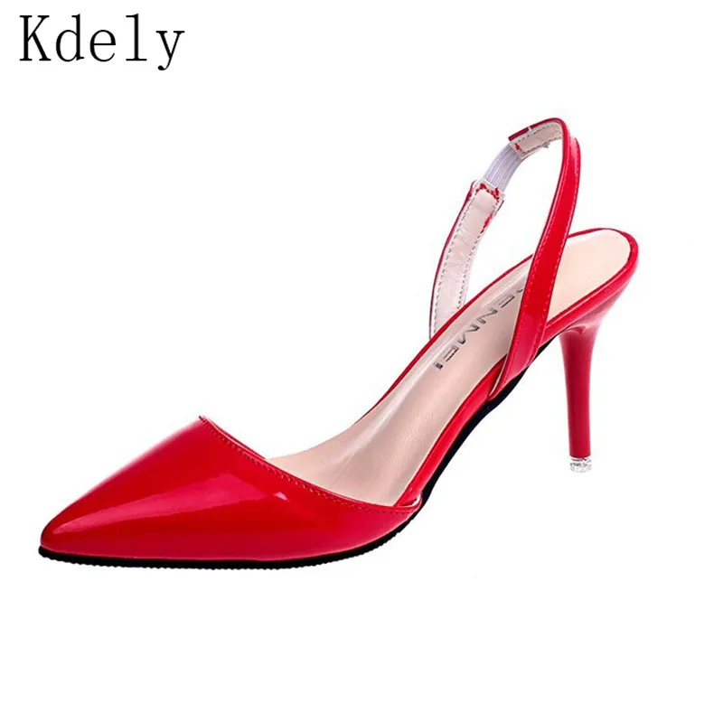 

2019 summer Female sandals Pointed Toe high heels Nude color tip with 7cm fine with high heels Pumps Zapatos Mujer