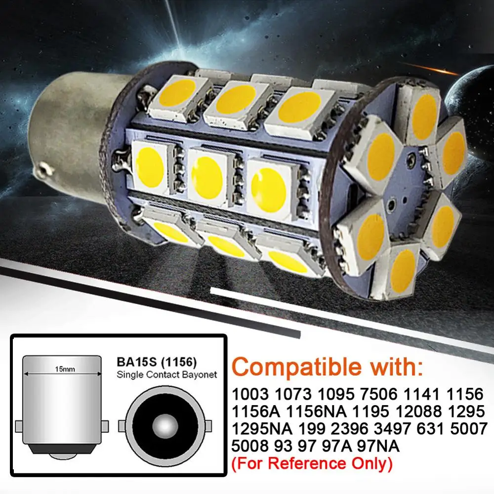 2 шт. 6 в 12 В 24 30 10 80 27 smd 5050 1156 BA15S P21W светодиодный стоп светильник для автомобиля