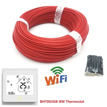 

100m Fluoroplastic Carbon Fiber Heating Cable 12K 33ohm/m Warm Floor Heating Wire with WiFi Thermostat Selection