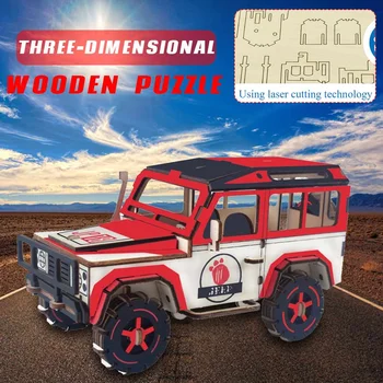 

DIY 3D Wooden Motocycle Off-road Vehicl Bus Puzzle Game Children Kids Natural Color Toy Model Building Educational Hobbies Gift