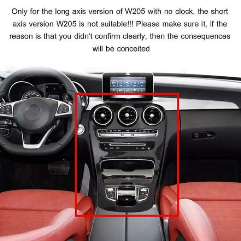 

Abs Center Console Panel Decoration Cover Trim 2Pcs For Mercedes Benz C Class W205/Glc X253 Carbon Fiber Color