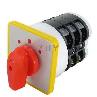 

Red Rotary Handle 3 Positions 12 Screw Terminals Changeover Switch