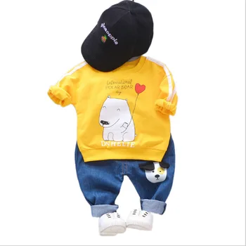 

New Baby Clothes Spring Autumn Children Boys Girls Cartoon T Shirt Pants 2Pcs/set Toddler Casual Clothing Kids Cotton Tracksuits
