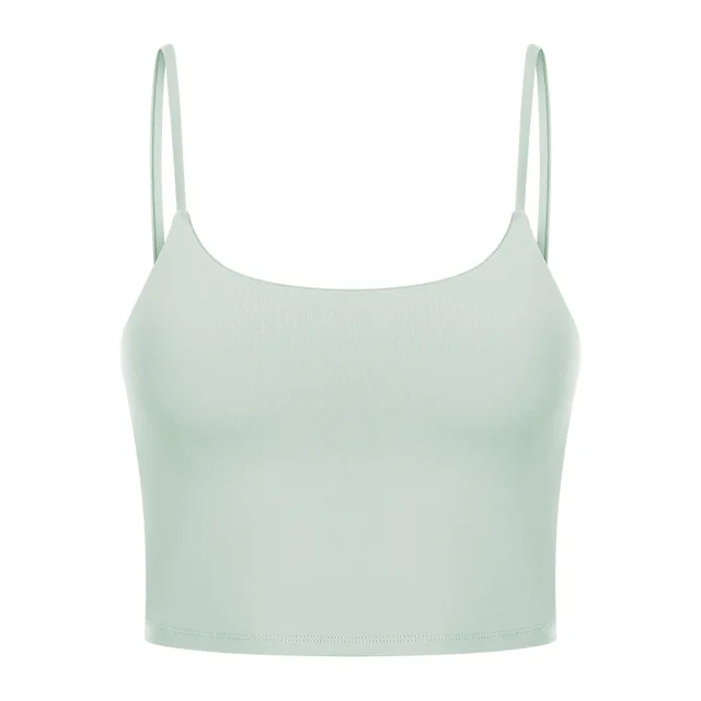Solid Color Lulu Sport Tank Top Women Fitness Bra Yoga Vest No Rims With Chest Pad Butter Soft Beauty Back Half Sling Gym Clothe Azure