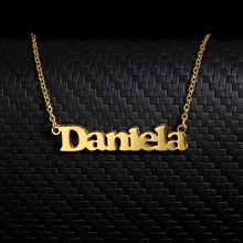 Personalized Custom Nameplate Necklaces For Women Men Gold Silver Long Chain Stainless Steel Letter Female Name Pendant Necklace