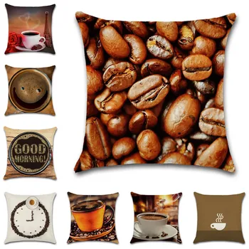 

Fragrant Coffee pattern printed Cushion Cover decorative Relax Home sofa chair car seat friend office room gift pillowcase