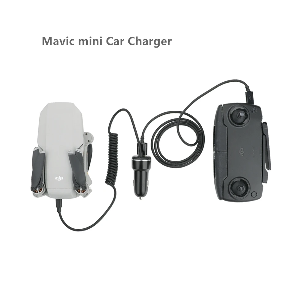 Взлетно-посадочная площадка для DJI Mavic мини автомобиль Зарядное устройство 2-в-1 Зарядное устройство с зарядных порта USB для автомобиля Зарядное устройство дистанционного управления Зарядное устройство для Mavic мини-Дрон Батарея Зарядное устройство