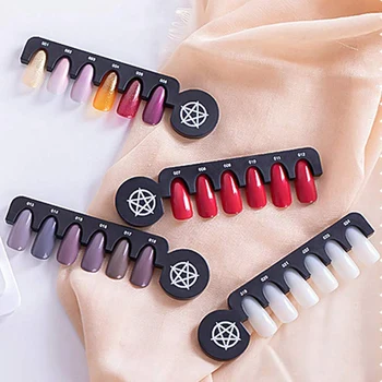 

Nail Art Color Contrast Card + Tips Photo Frame,Display Removable Magnet Sticker Chart for UV Nail Gel Polish 24 Colors