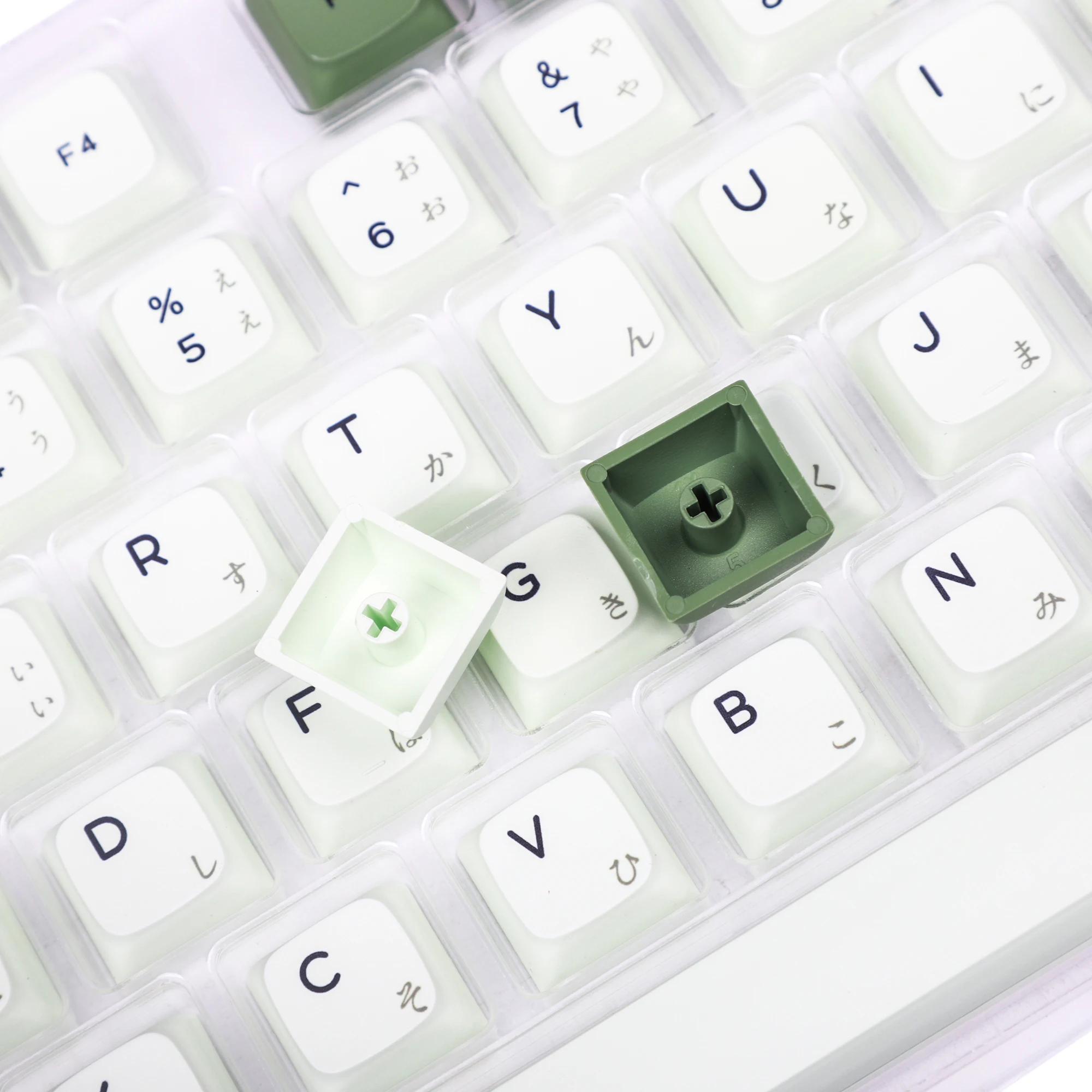 Matcha Dye Sub Zda Pbt Keycap Semelhante ao Xda Japonês Coreano Russo Teclado mx 104 87 61 Melody 96 Kbd75 Id80 Gk64 68 Sp84 - Imagem 5