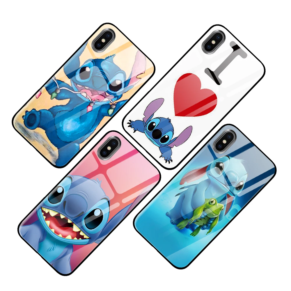 Stitchi аниме закаленное стекло Роскошные Чехлы для huawei P30 P20 mate 10 20 Honor 8 9 10 Pro Lite