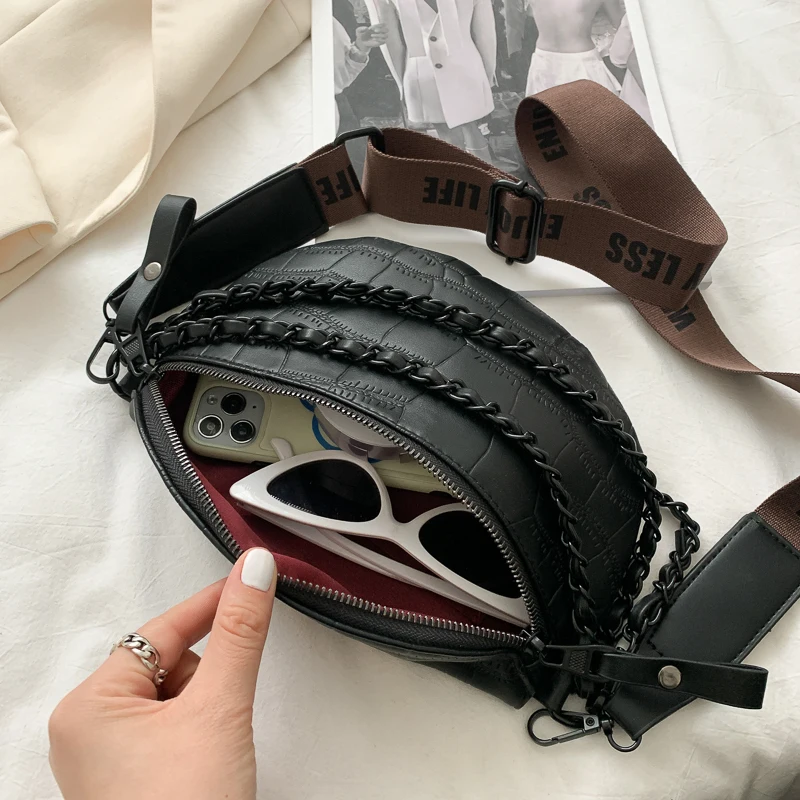 JIN MANTANG Brands Chain Waist Belt Bag for Women Leather Crossbody Chest  Bags Waist Bags Fashion Phone Purses Ladies Fanny Pack - AliExpress