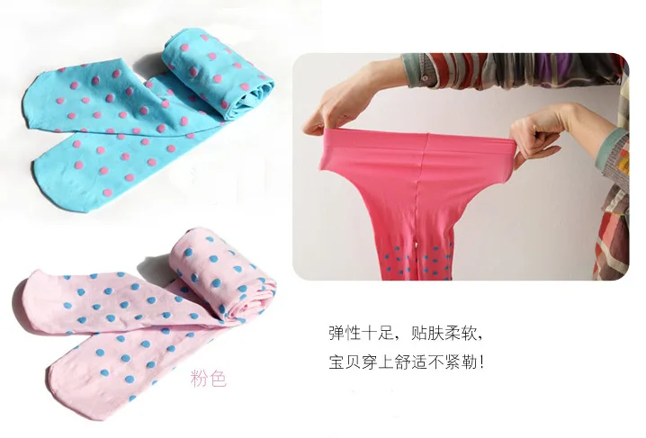 Children's Socks Candy Color Jacquard Children Silk Stockings Dotted Base Pantyhose Velvet Girls