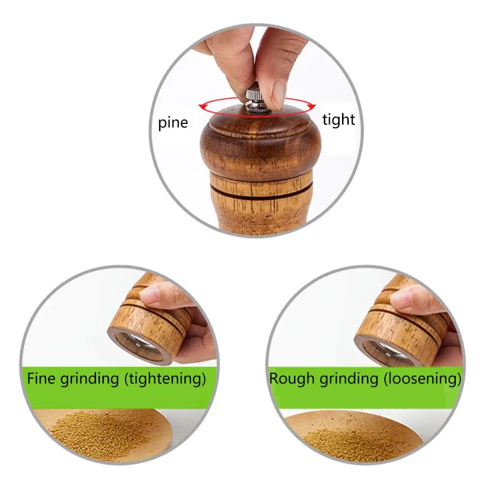 Ручная мельница из каучука для соли, перца, шлифовальный инструмент для кухни, ресторана, мельница для специй, керамическая роторная дробилка, кухонный инструмент