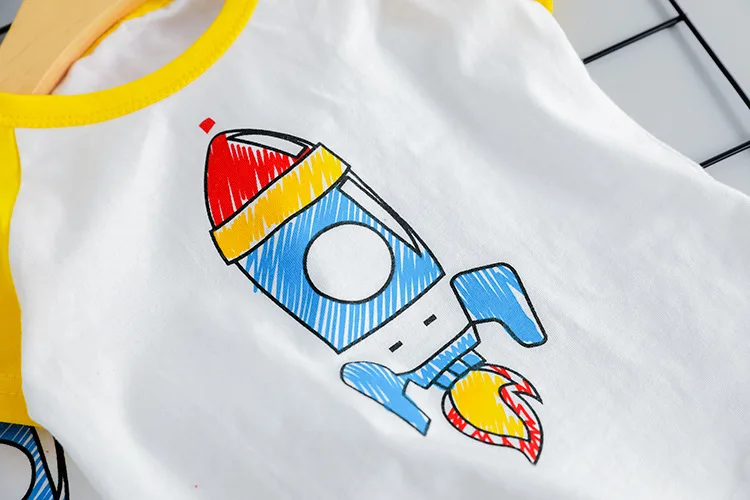 Baby Boys Clothing Sets Cute Summer Rocket T-Shirt Toddler Clothes Suit for Kids Outfits Denim Shorts Outfit Infant Boy Clothes (13)