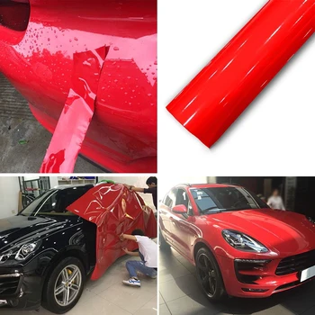 

Exterior Decor Gloss Red sticker Decal DIY Wrap Air Bubble Free Anti-fouling