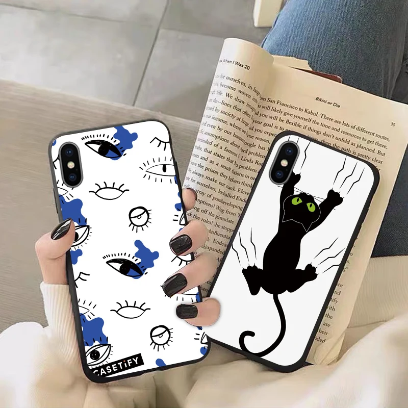 Чехлы для глаз iPhone xs Max X XR роскошный мягкий чехол из ТПУ силиконовый защитный apple 7