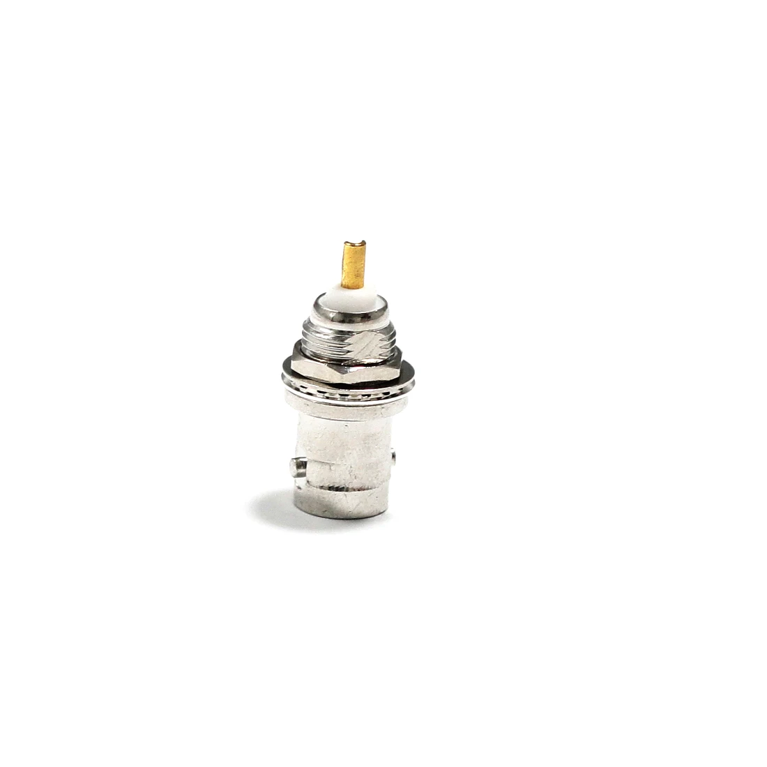 1PC BNC Female Jack RF Coax Connector Panel Mount with Nut Solder Cup  straight nickel NEW wholesale 4pcs price 868s hifi diy pure copper nickel plated electronic banana plug female socket binding post terminal connector