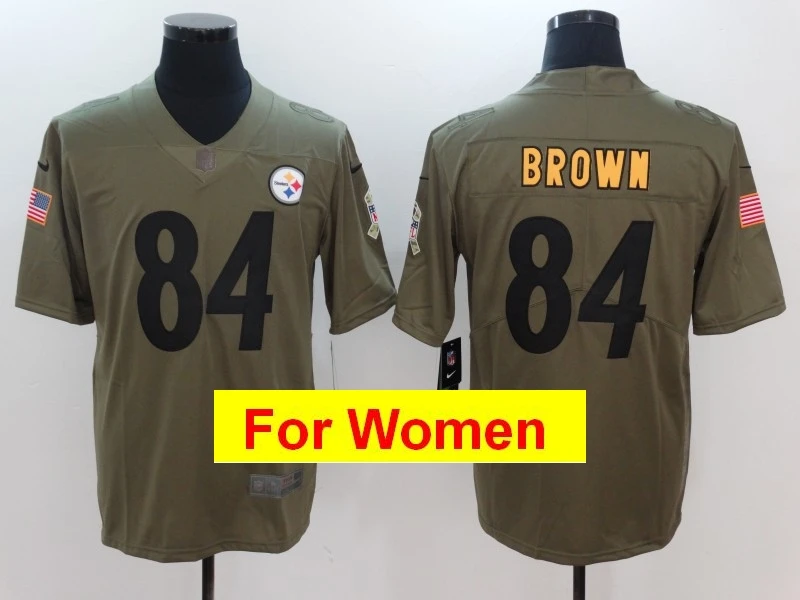 women Pittsburgh Antonio Brown JuJu Smith-Schuster Ben Roethlisberger T.J. Watt Alejandro Villanueva Le'Veon Bell jersey - Цвет: Коричневый