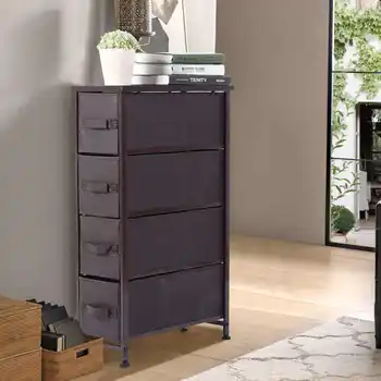 

Storage Tower Drawer Divider Narrow Vertical Storage Tower Organizer Unit Container with 4 Drawers for Bedroom