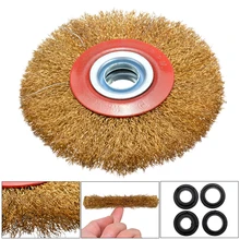 5 ''/8'' стальная проволочная полировальная щетка, колесная машинка, полировальная щетка, прочная для чистки металлических поверхностей, дерулинг, шлифовка, полировка