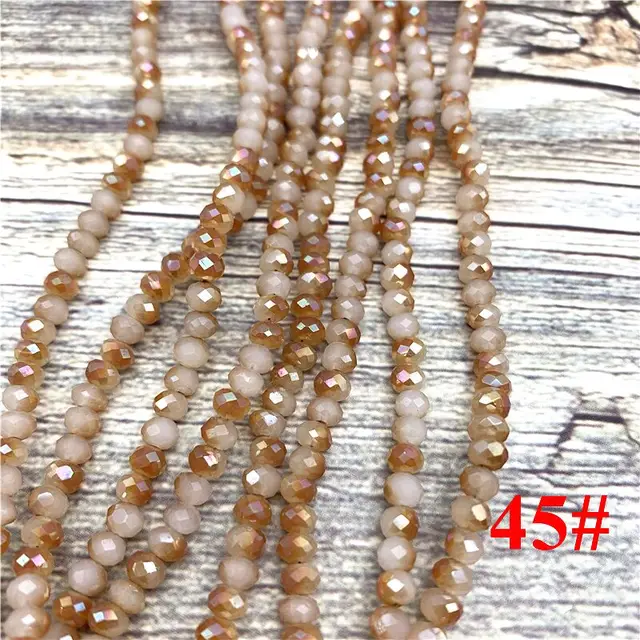 2x3mm/3x4mm/4x6mm Crystal Rondel Beads Faceted Glass Beads For Jewelry Making DIY Female Bracelet Necklace Jewelry NO.45