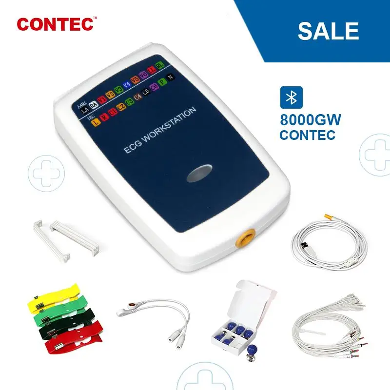 CONTEC8000G/GW Portable Multi-function Wireless Transmission ECG/EKG Workstation System 12 Lead Resting ECG Quick Print