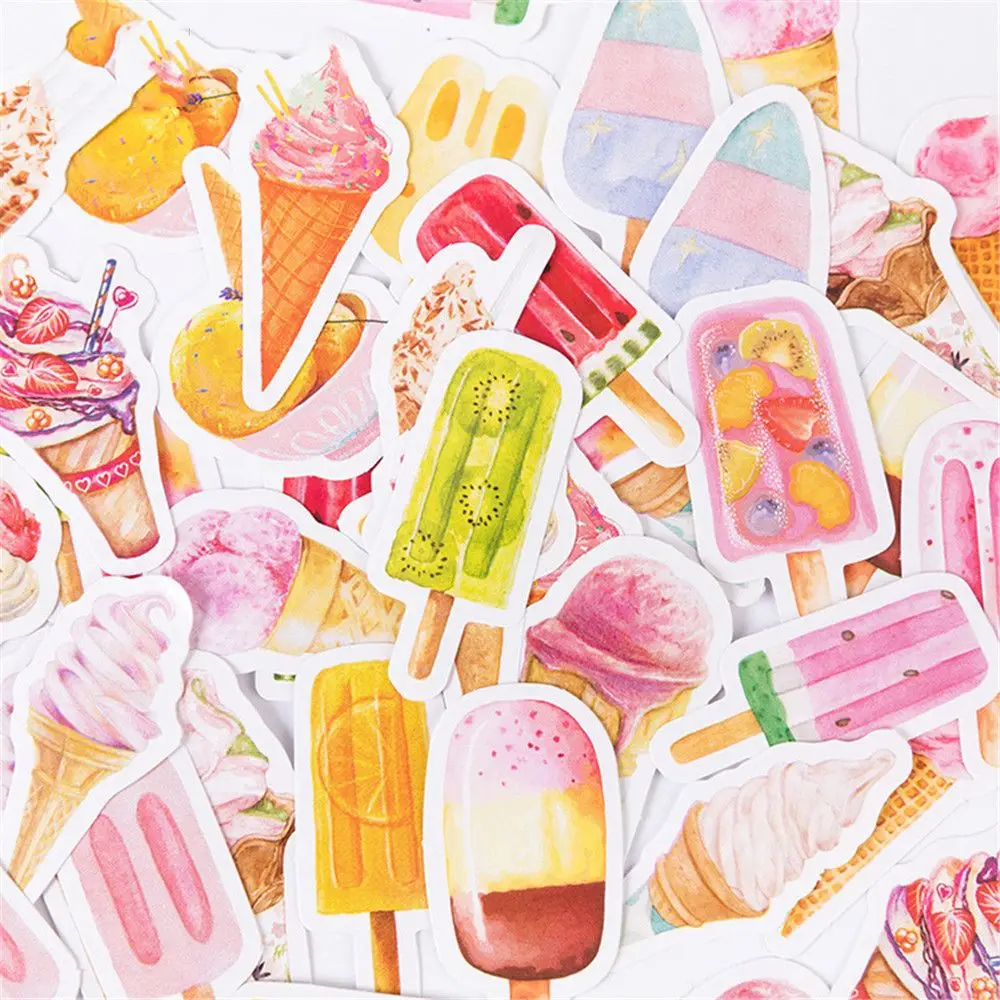 

46pcs Ice Creams Stickers Kawaii DIY Scrapbooking Notebook Journal Decoration Self Adhesive Gift Tags Sealing Labels Sticker