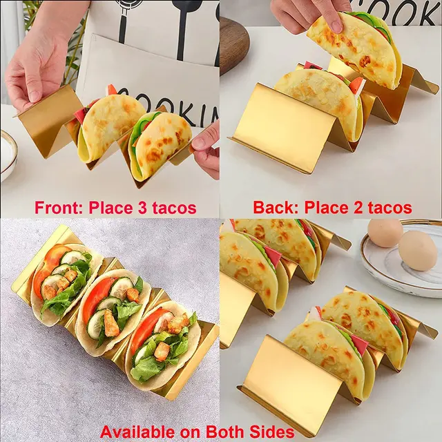 Wholesale Taco Rack Stainless Steel Taco Holder Stand Kitchen Cooking  Accessories Two-piece suit (with border) From China