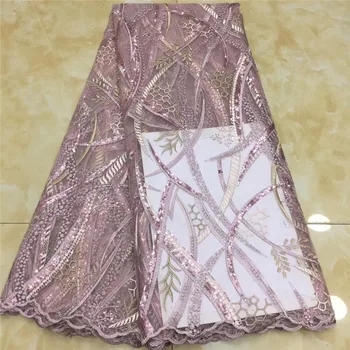 

onion sequins african lace fabric 2020 pink high quality lace french mesh fabric sequins nigerian swiss lace fabrics for dress
