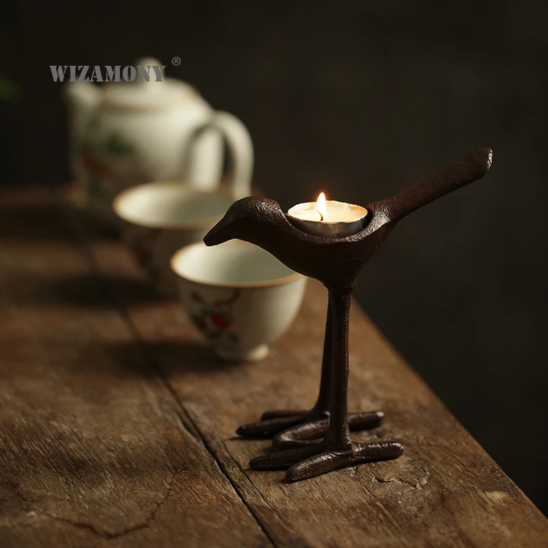 

WIZAMONY Iron Bird Candlestick Decorations and Ornaments Tea Table Decoration B & B Candlestick Artistic Tea Candlestick