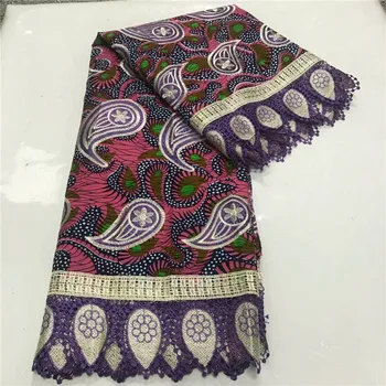

Excellent African cord lace (5yards/pc)Free shipping faric with loverly flowers design two colors water soluble lace! 3L71816