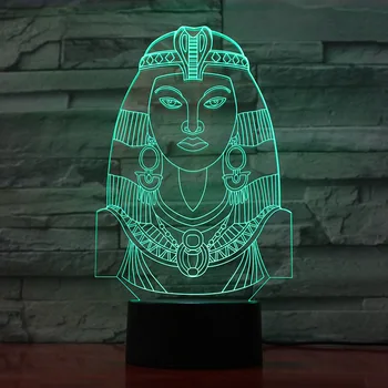 

Cleopatra 3D Lamp Cool Gift for Teenager Battery Operated Colorful with Remote Lovely Decorative Led Night Light Lamp Hologram