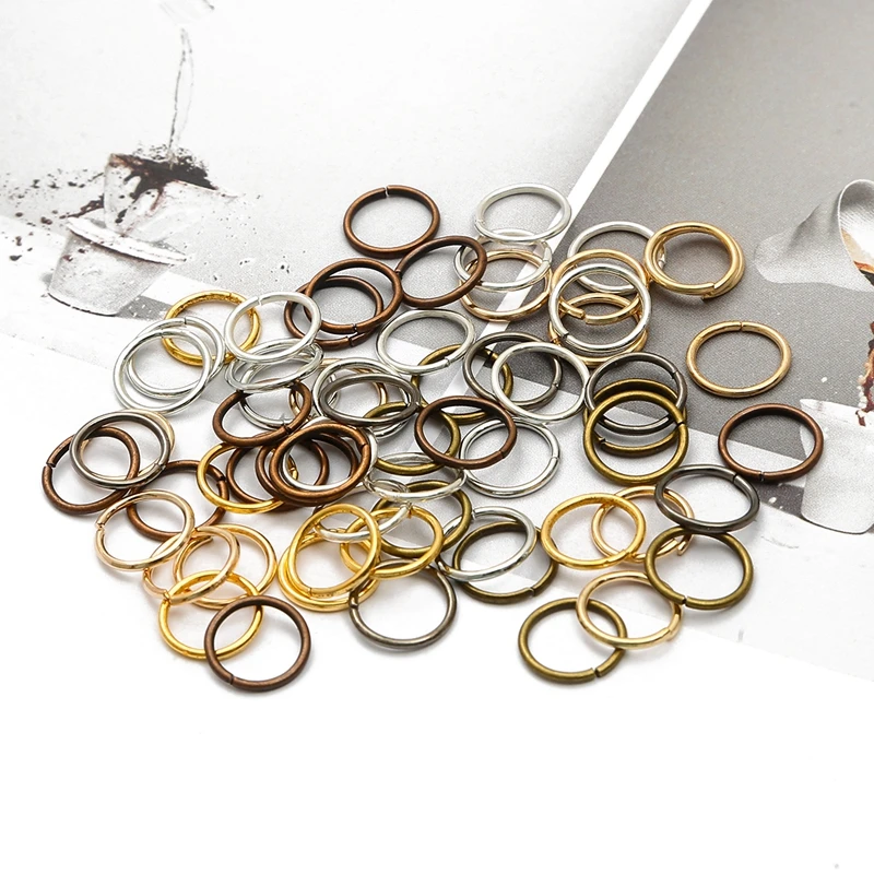200개 4-10mm 오픈 서클 메탈 점프 링 목걸이 스플릿 링 커넥터 팔찌 귀걸이 펜던트 DIY 주얼리 제작