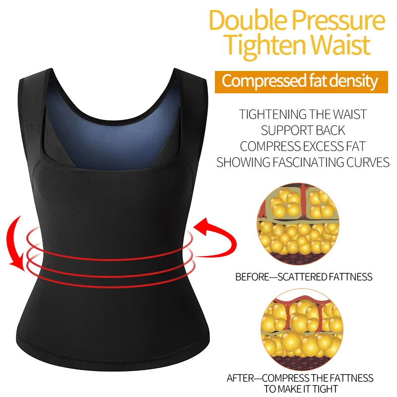 Hot Shapers Cami Hot Waist Cincher - Women's Belly Fat Burn Sweat Slimming  Vest 