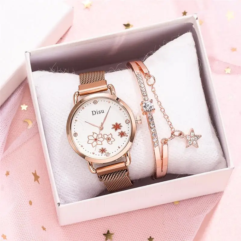 

Women Watches Bracelet set Starry Sky Ladies Bracelet Watch Casual mesh Quartz Wristwatch Clock Relogio Feminino