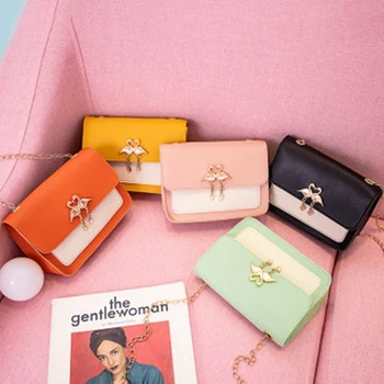 

Contrast color small square bag 2019 new chain shoulder messenger swan small bag messenger shoulder casual female bag