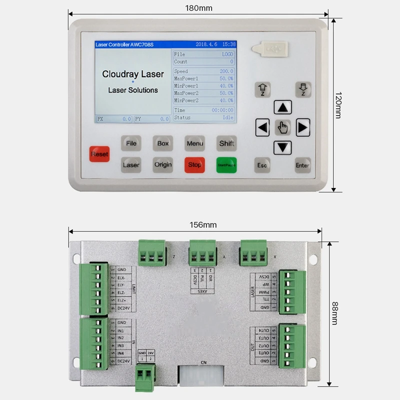 Trocen AWC708S Co2 контроллер системы для гравировки и резки машина заменить AWC708C Lite Ruida Leetro